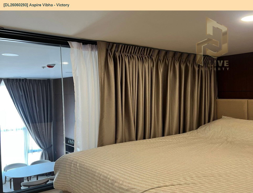 รูป DL26060293 ให้เช่าคอนโด แอสปาย วิภา - วิคตอรี่ (Aspire Vibha - Victory) ใกล้ ARL พญาไท พร้อมเข้าอยู่ โทรด่วน 0653619502 LineID @952jdxxk - รูปที่ 3/9