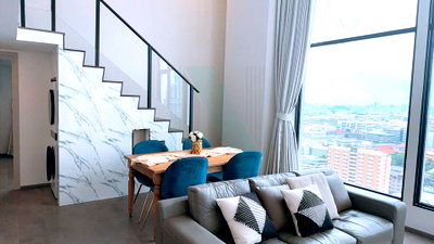 Condos for rent : 🔺 For Rent Condo PARK ORIGIN RATCHATHEWI Building 1, Floor 24,Duplex 3 bed room, Room size 81 sqm