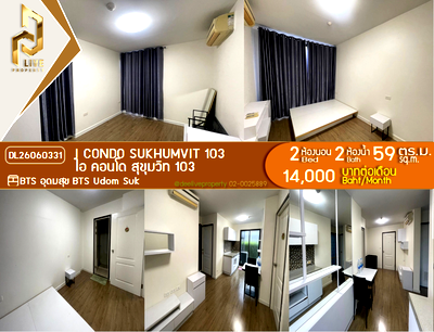 Condos for rent : DL26060331 Condo for rent, I CONDO Sukhumvit 103 near BTS Udom Suk, ready to move in, call urgently 0614453194 LineID @952jdxxk