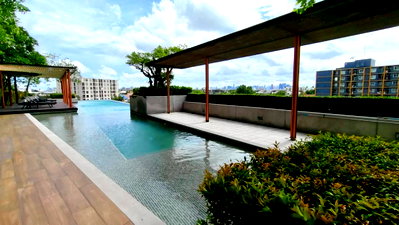 คอนโดให้เช่า : ห้องมุม U Delight Huamak ชั้น17 วิวสระ ห้องใหม่ไม่เคยอยู่ 13,000