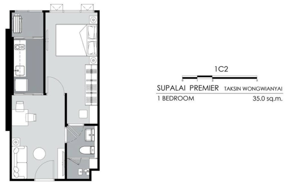 รูป ขายดาวน์ คอนโด Supalai Premier ตากสิน-วงเวียนใหญ่   - รูปที่ 4/6