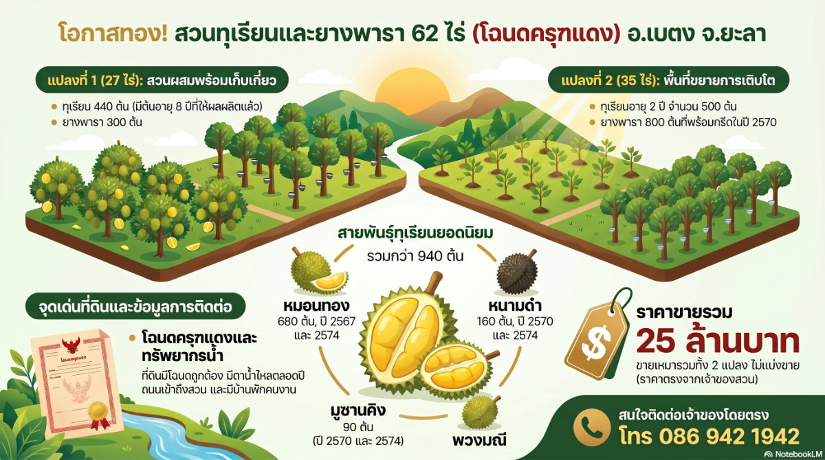 รูป ขายที่ดิน 62 ไร่ (ครุฑแดง) ในอำเภอเบตง จังหวัดยะลา - รูปที่ 1/9