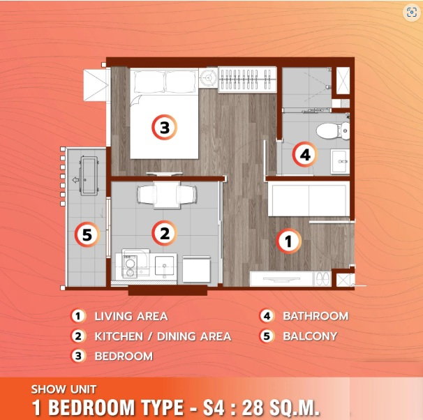 รูป ให้เช่าคอนโด IKON SUKHUMVIT 77 (28 ตร.ม.) 1 นอน 1 น้ำ ใกล้ BTS อ่อนนุช - รูปที่ 8/8