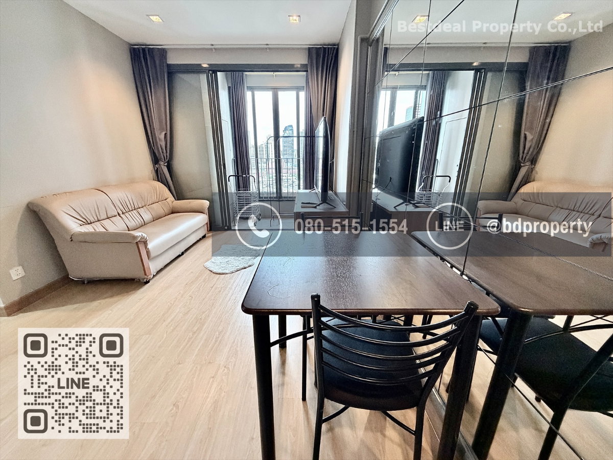 รูป Bestdeal ให้เช่าด่วนราคา 23,000/เดือนเท่านั้น  2 ห้องนอน 55 sqm. เฟอร์นิเจอร์และเครื่องใช้ไฟฟ้าครบพร้อมเข้าอยู่ ใกล้MRT และ เซ็นทรัลพระราม 9  - รูปที่ 3/17