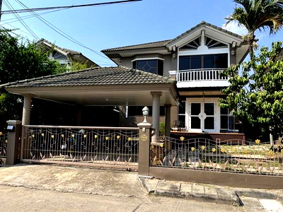 เช่าบ้านเดี่ยว ถนนสุวินทวงศ์ : MHR159 ปล่อยเช่าบ้านเดี่ยว 2 ชั้น ศุภาลัยแกรนด์เลค สภาพดีมีสวนริมทะเลสาบ ทำเลดีใกล้นิคมอุตสาหกรรมลาดกระบัง และสนามบินสุวรรณภูมิ จอดรถ 2 คัน