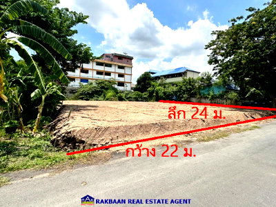ที่ดิน นนทบุรี : ขายที่ดินซอยจุลินท์จัดสรร 4 บางบัวทอง 131 ตร.ว. แปลงสวย 22x24 เมตร ถมสูงกว่าถนน เหมาะสร้างโกดัง,สร้างบ้านพัก