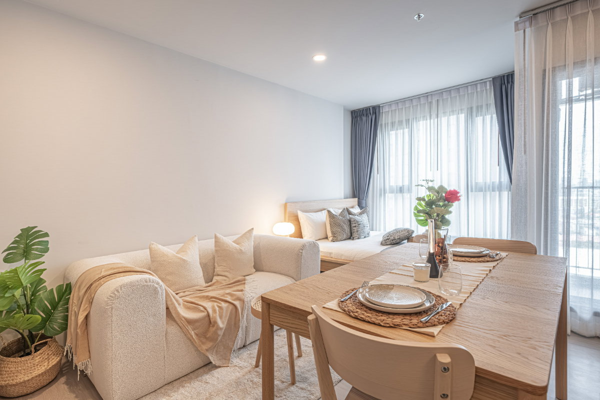 picture For rent ✨Aspire Onnut Station✨ Studio, size 27 sq m beautiful view💕😍 near BTS On Nut🚅 - 2/8