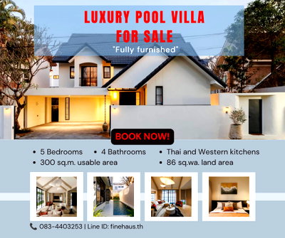 Houses for sale Chiang Mai : SS-113 🏡 Luxury Pool Villa for Sale - Ready to Move In 📍 Pruksa Thong Project, Chiang Mai