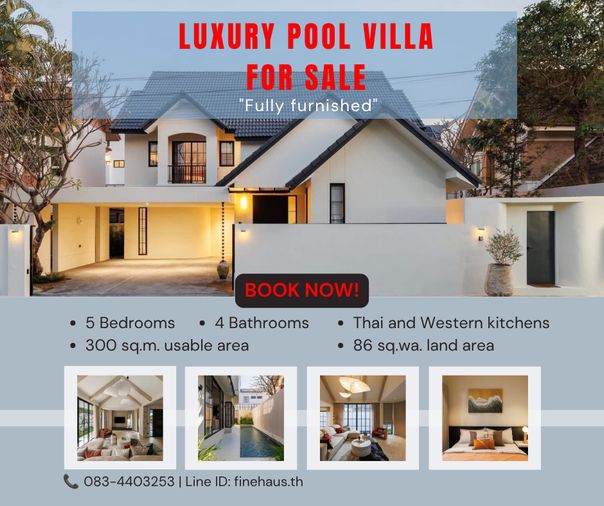 SS-113 🏡 ขาย Luxury Pool Villa หรูพร้อมอยู่ 📍 โครงการพฤกษาทอง เชียงใหม่