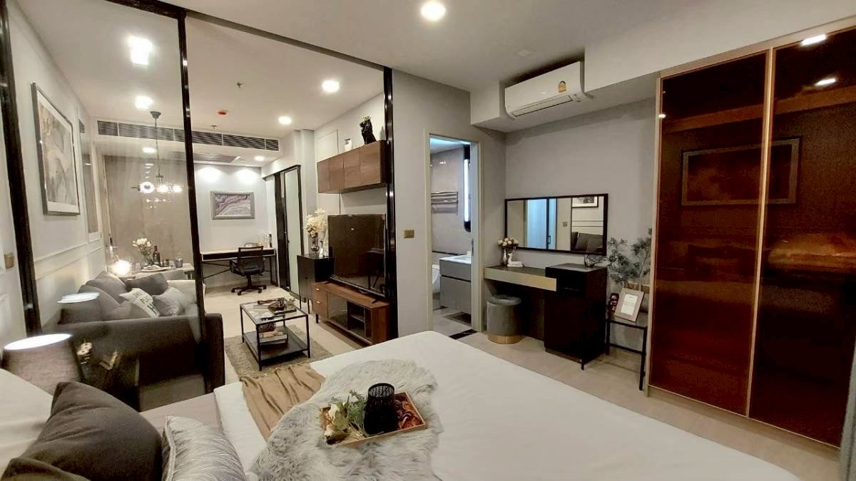 picture Condo for RENT : One 9 Five 𝐒𝐢𝐳𝐞 : 36 sqm. 1 Bed /1 Bath / City View 𝐅𝐥𝐨𝐨𝐫 : 31st Building : B Fully furnished - 3/11