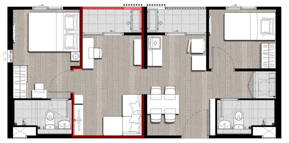 รูป (TT244)ให้เช่าคอนโด Plum Condo Central Station Phase 2(พลัมคอนโด เซ็นทรัล สเตชั่น เฟส 2)ชั้น25 ขนาด49 ตรม 2 นอน 2 ห้องน้ำ city view  - รูปที่ 15/18