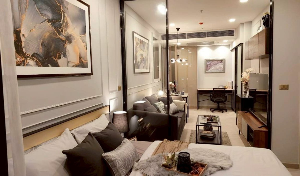 picture Condo for RENT : One 9 Five 𝐒𝐢𝐳𝐞 : 36 sqm. 1 Bed /1 Bath / City View 𝐅𝐥𝐨𝐨𝐫 : 31st Building : B Fully furnished - 6/11
