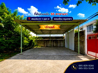 ที่ดิน วิทยาลัยเทคนิคดอนเมือง : ขายที่ดินถมนานแล้ว 55 ตรว.ล้อมรั้ว4 ด้าน ติดถนนสาธารณะ สรงประภา 1 แยก 2 ใกล้สนามบินดอนเมือง ดอนเมือง กรุงเทพ