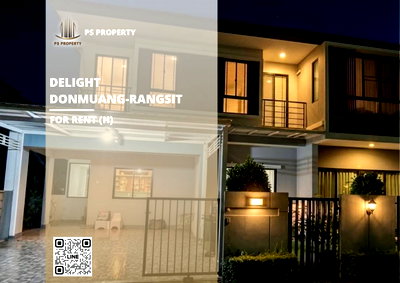 Houses for rent : Detached house for rent 🔥 Delight Donmuang-Rangsit 🔥 3 bedrooms, 3 bathrooms. Beautiful house, fully furnished with built-in furniture throughout.