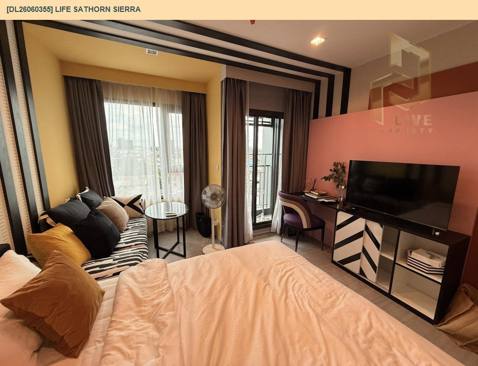 รูป DL26060355 ให้เช่าคอนโด ไลฟ์ สาทร เซียร์รา (Life Sathorn Sierra) ใกล้ BTS ตลาดพลู พร้อมเข้าอยู่ โทรด่วน 0638692663 LineID @952jdxxk - รูปที่ 2/8