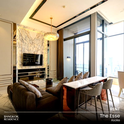 คอนโดให้เช่า : เช่าคอนโด 🏙️ The Esse Asoke 2นอน 157ตรม 150K🌌ยูนิตสวย วิวตระการตา ใกล้ MRT สุขุมวิท 