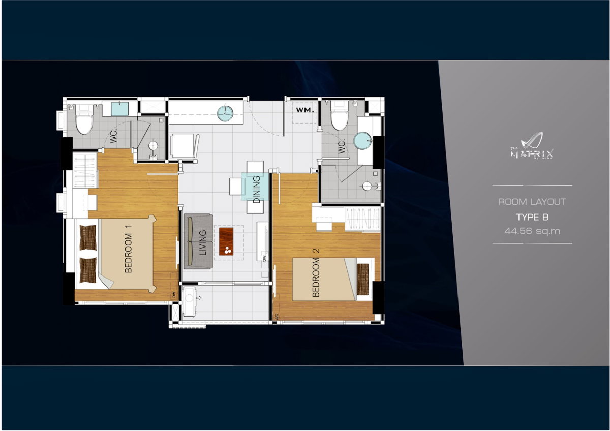 รูป ✨ ให้เช่าราคาดี The Matrix Condo พร้อมเข้าอยู่ ทำเลดีใจกลางนครปฐม 2 นอน 41.8 sq.m. ห้องสวยแต่งครบ - รูปที่ 6/13