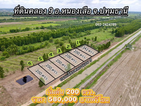 📢 ขายที่สวยทำเลดี อนาคตไกล คลอง 9 ต.บึงชำอ้อ อ.หนองเสือ ปทุมธานี