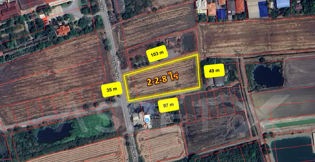 รูป ขาย ที่ดิน แปลงสวย 2-2-8 ไร่ บางเลน, นครปฐม เดินทางสะดวก ใกล้กรุงเทพ - รูปที่ 1/5