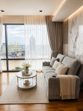 Condo for rent, StarView Rama 3, 82 sq m., 35th floor, near Central Rama 3.