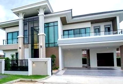 บ้านเดี่ยวให้เช่า : MHR160 เช่าคฤหาสน์หรู เดอะ พาวิลล่า บางบอน 3 พื้นที่ใช้สอย 458 ตารางเมตร แปลงพรีเมียมหน้าสวน หน้าบ้านทิศเหนือ เฟอร์ครบพร้อมอยู่ 