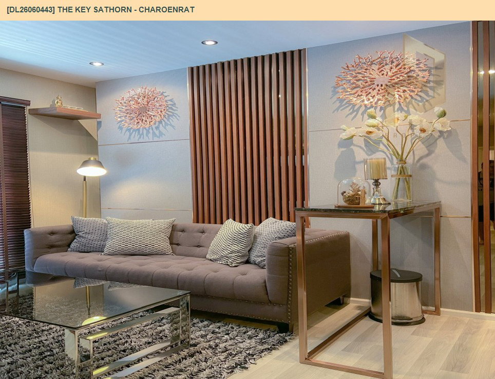 รูป DL26060443 ให้เช่าคอนโด เดอะคีย์ สาทร - เจริญราษฎร์ (The Key Sathorn - Charoenrat) ใกล้ BTS สุรศักดิ์ พร้อมเข้าอยู่ โทรด่วน 0614453194 LineID @952jdxxk - รูปที่ 3/12