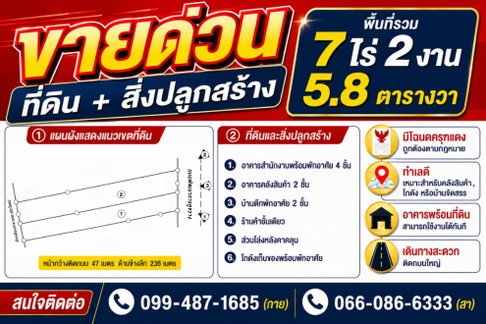 📢 ขายด่วน! ที่ดินพร้อมสิ่งปลูกสร้าง ทำเลดี เหมาะสำหรับคลังสินค้า โกดัง หรือธุรกิจ