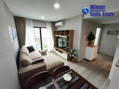 For Rent : Supalai Sense Srinakarin Condo, 2 bedrooms, 2 bathrooms, opposite Seacon Square and MRT Yellow Line.
