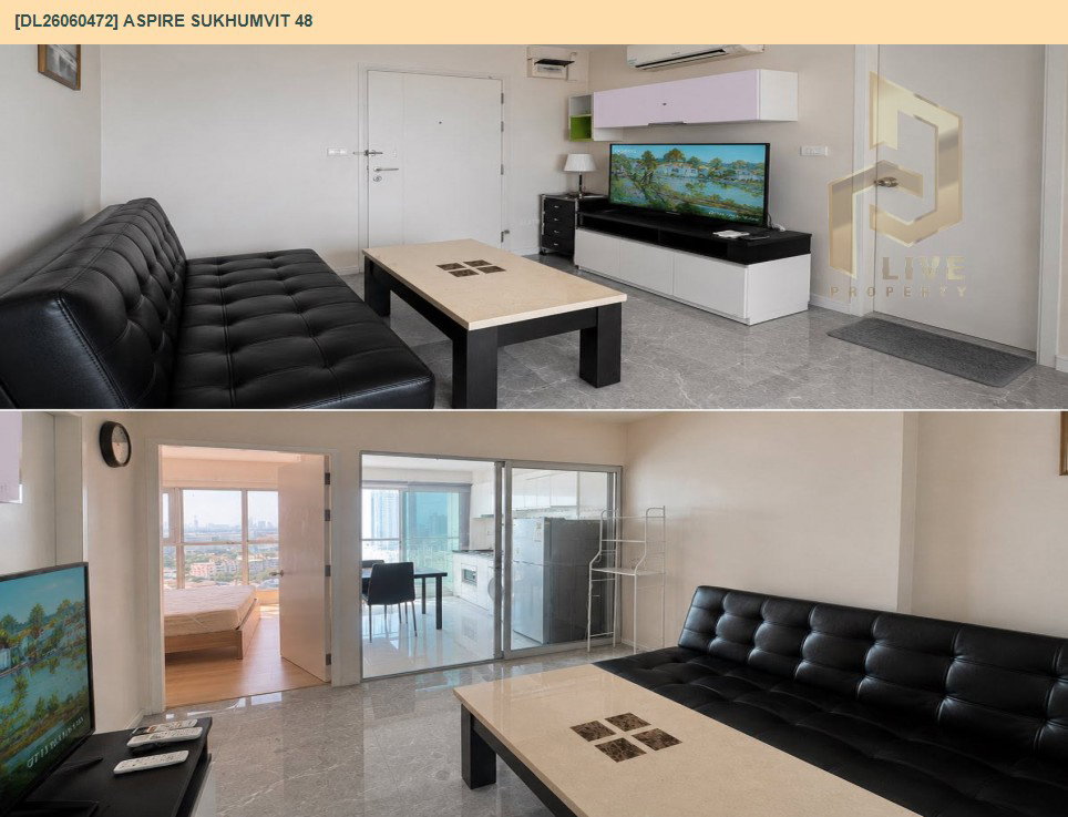 รูป DL26060472 ให้เช่าคอนโด แอสปาย สุขุมวิท 48 (Aspire Sukhumvit 48) ใกล้ BTS พระโขนง พร้อมเข้าอยู่ โทรด่วน 0653619502 LineID @952jdxxk - รูปที่ 2/7