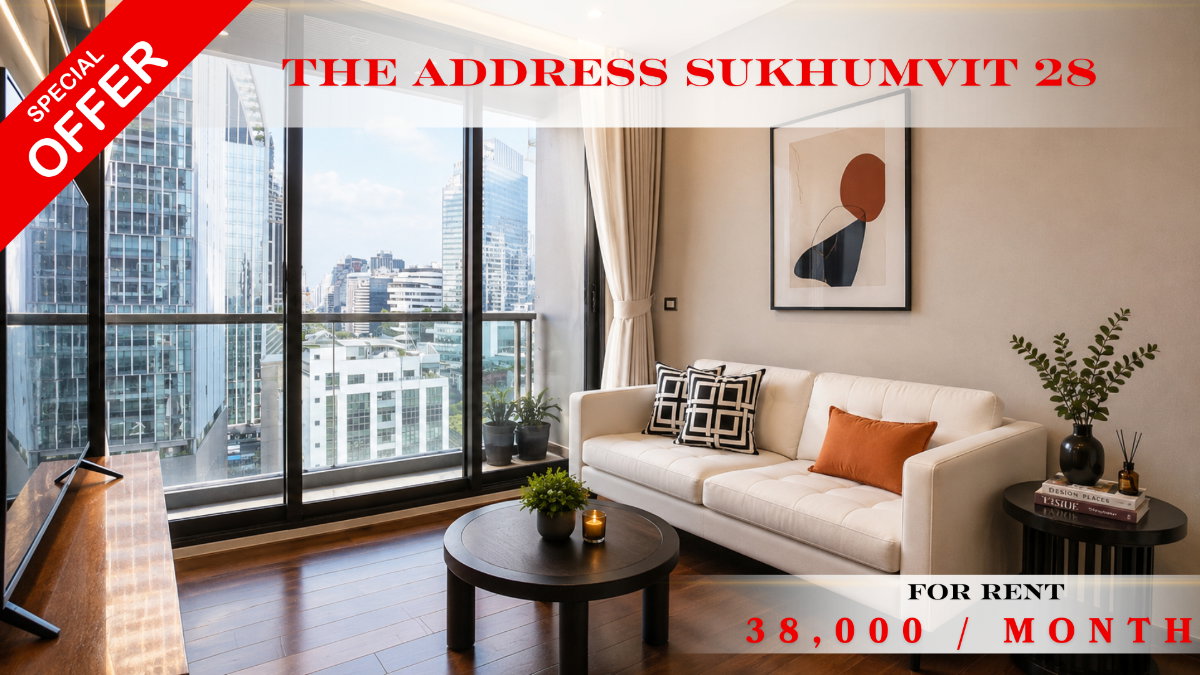 รูป 🍀🍀 Fully furnished💝 ให้เช่า📌 ดิ แอดเดรส สุขุมวิท 28(Line:@rent2022)BTS พร้อมพงษ์✨พร้อมเข้าอยู่🔖A02334 - รูปที่ 1/9