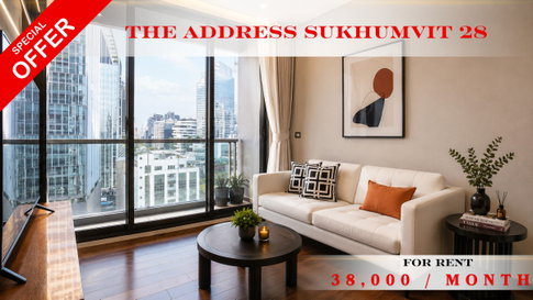 🍀🍀 Fully furnished💝 ให้เช่า📌 ดิ แอดเดรส สุขุมวิท 28(Line:@rent2022)BTS พร้อมพงษ์✨พร้อมเข้าอยู่🔖A02334