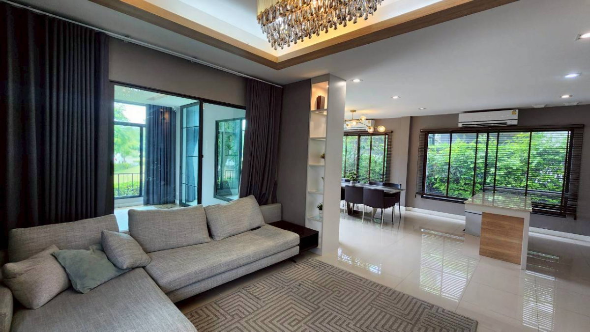 รูป ให้เช่า บ้านเดี่ยวหลังมุม ติดสวน โครงการ THE GRAND RAMA 2 ตกแต่งสวย built in + เฟอร์ครบ พร้อมอยู่ ติดต่อ LINE OA : @313fajed (มี@นำหน้า) - รูปที่ 2/17