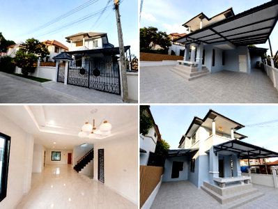ขายบ้านเดี่ยว : บ้านเดี่ยวหลังมุม รีโนเวทใหม่ทั้งหลัง 60 ตร.ว. 3 นอน 3 น้ำ พื้นที่ใช้สอยกว้าง พร้อมครัวต่อเติมครบ อยู่สบายในหมู่บ้านเดอะวิลเลจ
