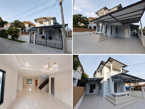 บ้านเดี่ยวหลังมุม รีโนเวทใหม่ทั้งหลัง 60 ตร.ว. 3 นอน 3 น้ำ พื้นที่ใช้สอยกว้าง พร้อมครัวต่อเติมครบ อยู่สบายในหมู่บ้านเดอะวิลเลจ