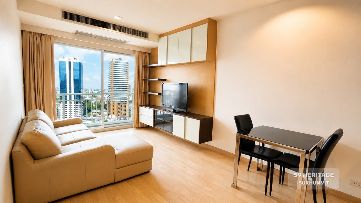 รูป ขายคอนโดสุขุมวิท 59 ใกล้ทองหล่อ–เอกมัย 59 Heritage Sukhumvit (55.72 ตร.ม.) ใกล้ BTS ทองหล่อ ราคาขาย 6.29 ล้าน พร้อมเข้าอยู่ - รูปที่ 2/16