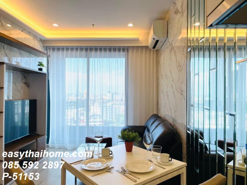 รูป P-51153 > คอนโดให้เช่า IDEO Mobi Sukhumvit 66 2 ห้องนอน ชั้น 14 วิวเมือง ห้องสวยเฟอร์ครบติด BTS อุดมสุข Line: @easythaihome 085-592-2897 - รูปที่ 7/28