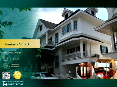 Houses for rent BTS Samrong : EF00989 - Fantasia Villa 3 : MEGA BANGNA