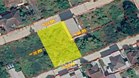Land for Sale – Filled Plot, Ramkhamhaeng 118, Soi 48-11   Corner plot with dual road access