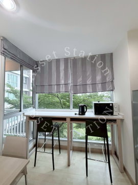 🏙️Available room for rent at Rhythm Ratchada. Enjoy a view of lush greenery and a peaceful atmosphere 🌿. Close to MRT Sutthisan 💎.
