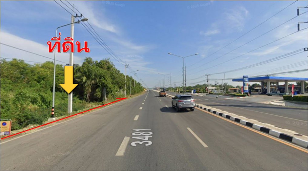 รูป ให้ เช่าที่ดิน 9 ไร่ ติดถนนใหญ่ 3481 บ้านสร้าง จ.ปราจีนบุรี ทำเลเด่นตรงข้าม PTT เหมาะคลังสินค้า โกดัง และธุรกิจริมทาง - รูปที่ 4/5