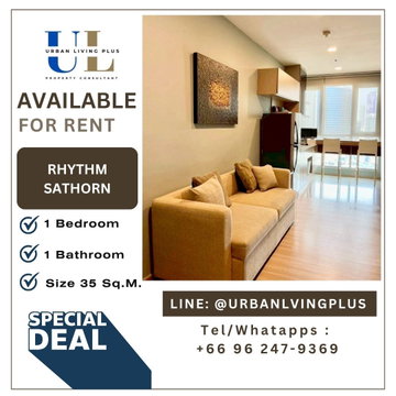 ( UL2606114 ) ✨Tel/Line 096-2479369✨ สำหรับเช่า !! คอนโด ริธึ่ม สาทร21 , 1 ห้องนอน 1 ห้องน้ำ ขนาด 35 ตร.ม. ห้องสวย รีโนเวทใหม่✨✨