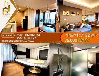 Condos for rent : DL26060535 Condo for rent, The Lumpini 24 near BTS Phrom Phong, ready to move in, call urgently 0614453194 LineID @952jdxxk
