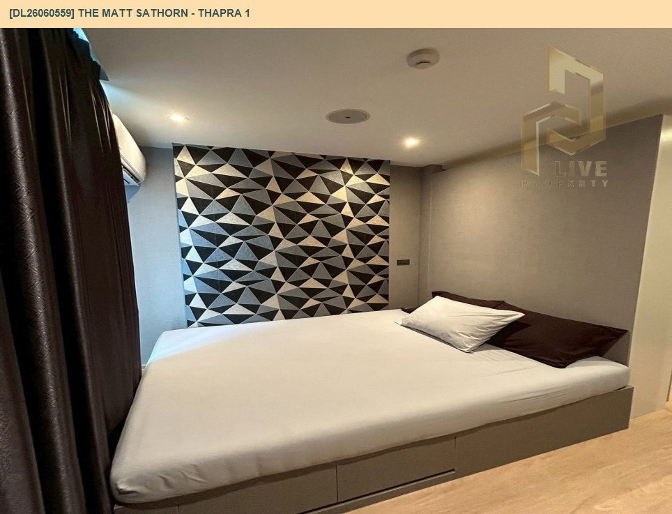 รูป DL26060559 ให้เช่าคอนโด เดอะ แมทท์ สาทร - ท่าพระ 1 (The Matt Sathorn - Thapra 1) ใกล้ BTS ตลาดพลู พร้อมเข้าอยู่ โทรด่วน 0614453194 LineID @952jdxxk - รูปที่ 4/6