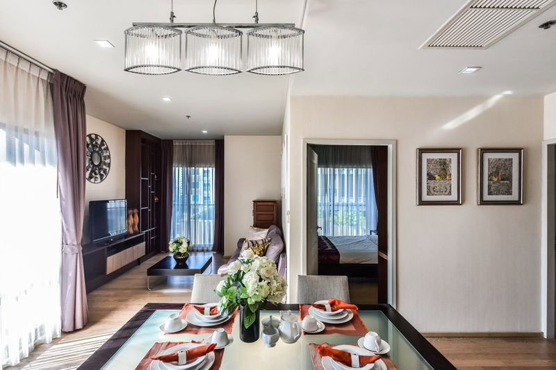 picture Corner Unit, high Floor 2 Bed 2 Bath Noble Refine Sukhumvit 26 - 5/9