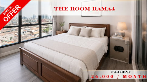 🍀🍀🍀 Exclusive Unit 🌹🌹 For Rent 📍 The Room Rama 4 🌸 🚆 Near MRT Hua Lamphong 📲 Line: @rent2022 ✨ Ready to Move In 🔖 Property Code: A11624