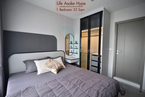🚩 For Rent Condo LIFE ASOKE HYPE Building 1, Floor 36,1 bed room, Room size 33 sqm
