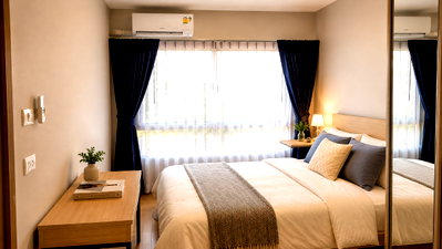 คอนโดให้เช่า : ให้เช่าคอนโด Plum Condo Rangsit Alive 1 ใกล้ ม.กรุงเทพ  เฟอร์นิเจอร์ครบชุด