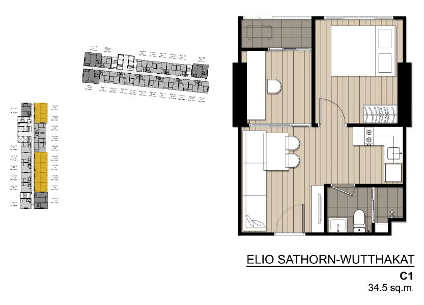 รูป 🔥ขายด่วน ห้องใหม่มาก🔥 Elioสาทร - วุฒากาศ, ห้องOne Bed Plus 35sqm ชั้น29 ตึกA ใกล้BTSวุฒากาศ โทร087-355-2274 - รูปที่ 43/43