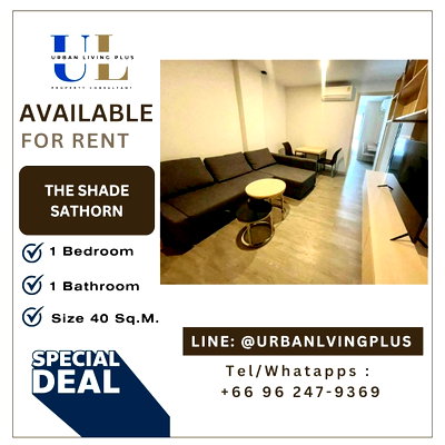 คอนโดให้เช่า : ( UL2606123 ) ✨Tel/Line 096-2479369✨ สำหรับเช่า !! คอนโดเดอะเชดด์ สาทร 1 / 1 ห้องนอน 1 ห้องน้ำ ขนาด 40 ตร.ม. ห้องสวย สภาพดี✨✨