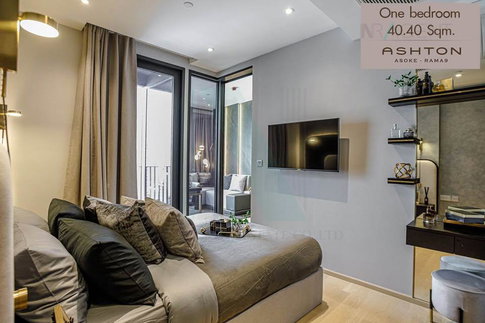 🎉 For Rent Condo ASHTON ASOKE - RAMA 9 Building 1, Floor 19,1 bed room, Room size 41 sqm